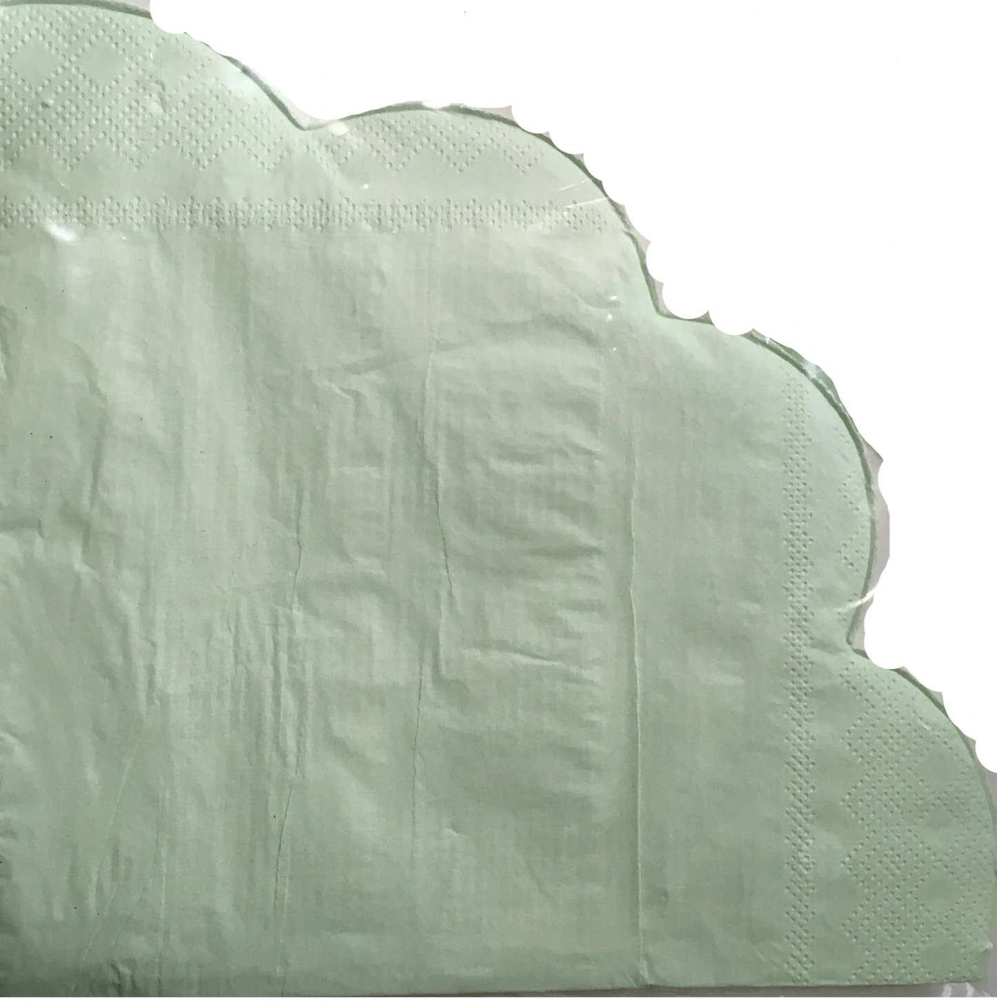 Garden Spring Fling "Pretty Pastels Pear Green" Scalloped Die-Cut Edge Luncheon Paper Napkins 16ct
