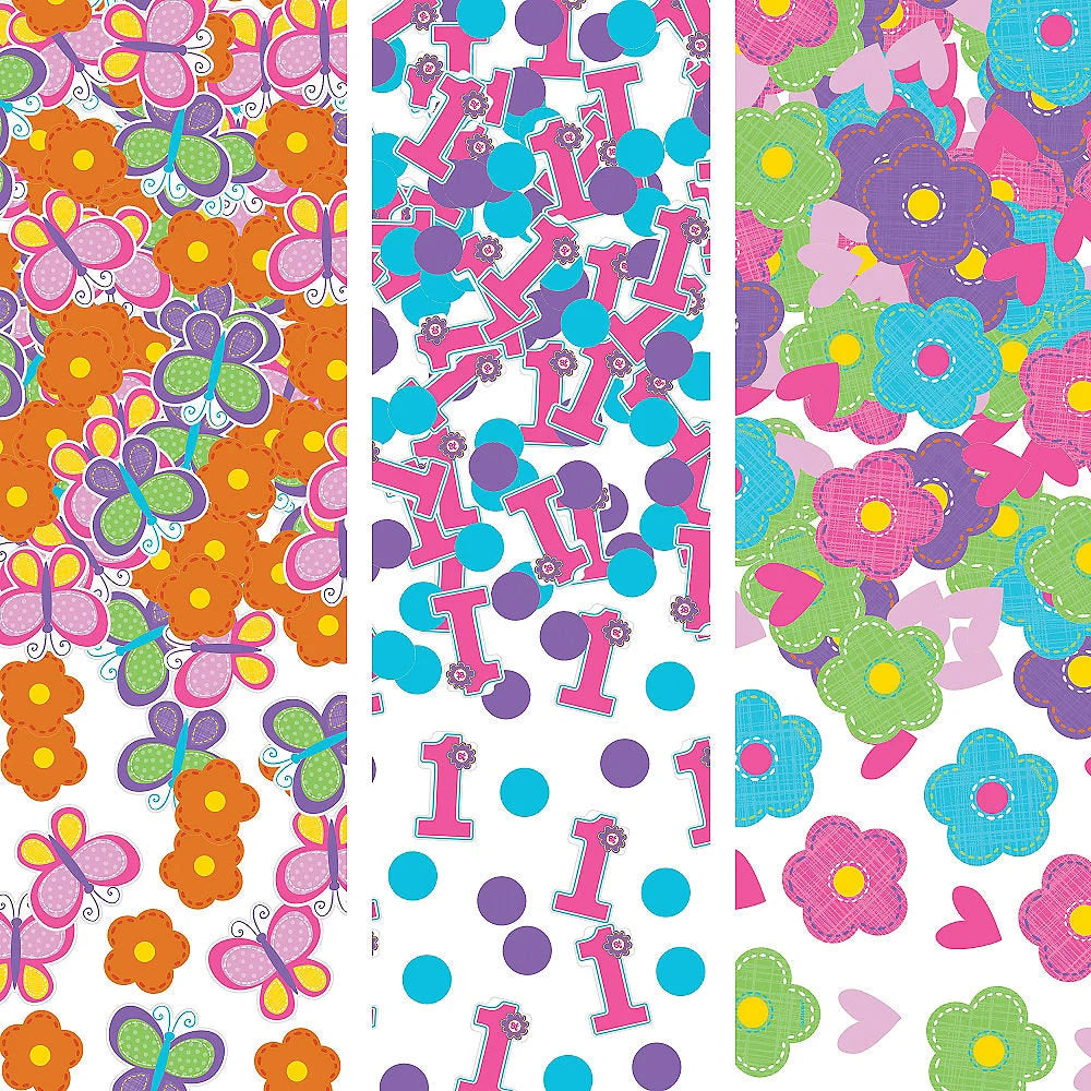 Sweet Girl 1st Birthday Confetti Value Pack (3 types)