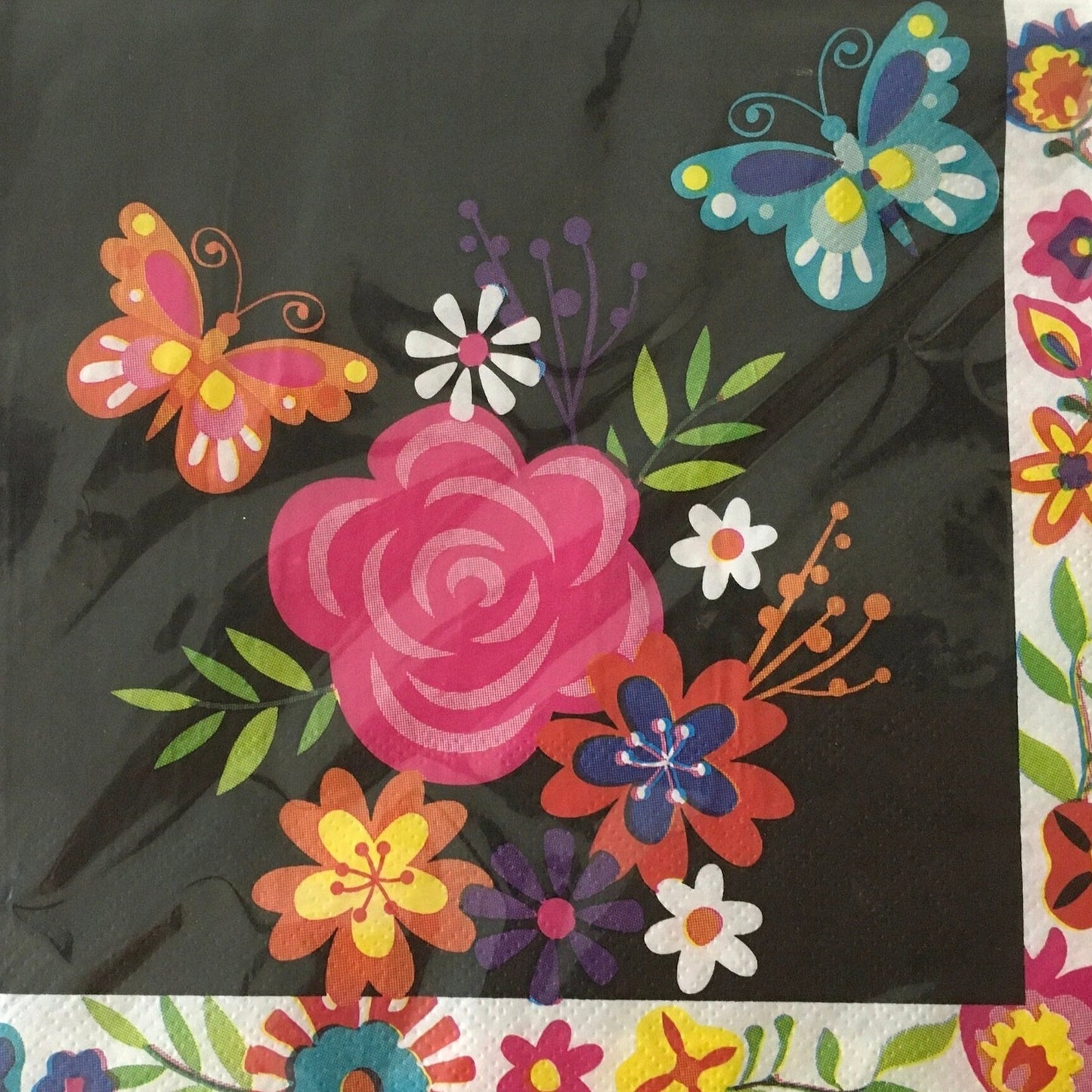 Hola Halloween Day of the Dead (Dia de los Muertos) Floral Luncheon Paper Napkins 18ct