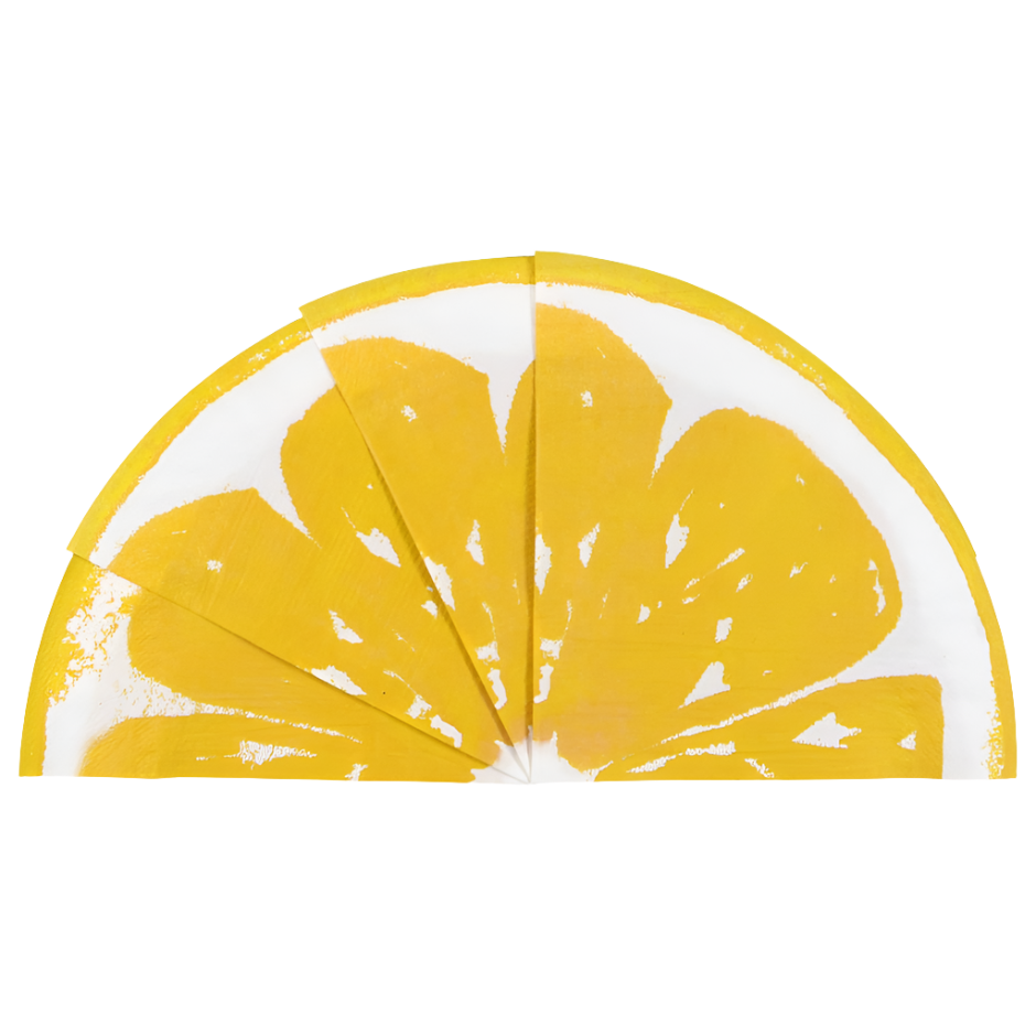 Sweet Summer Inspired "Lemon Slice" Round Shaped Luncheon Paper Napkins 16ct