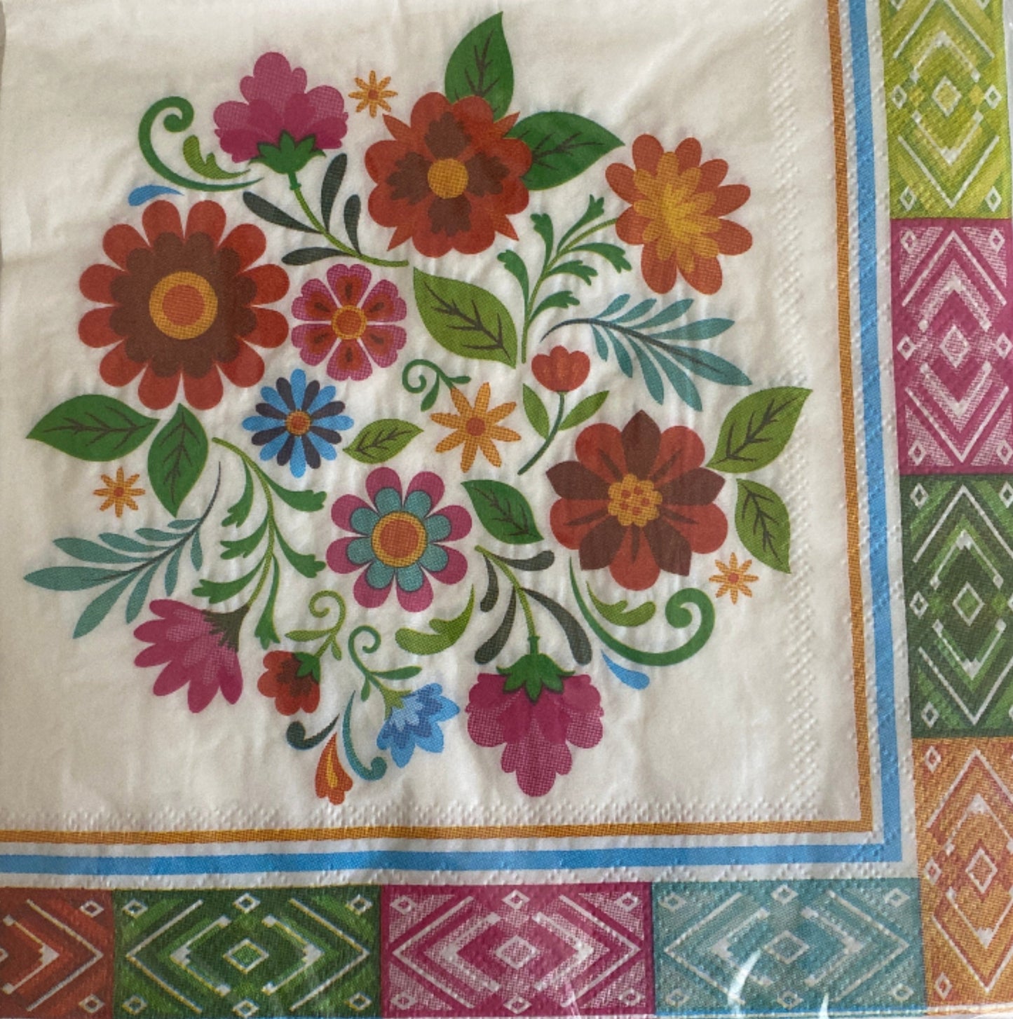 Fiesta "Flores" Luncheon Paper Napkins 16ct