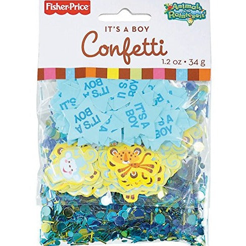 Fisher Price Animals of the Rainforest Boy Baby Shower Confetti Value Pack (3 types)