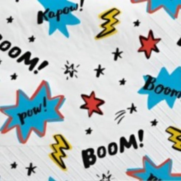 Superhero "Pow" Luncheon Paper Napkins 20ct