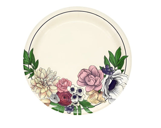 Farmhouse Floral Party Dessert Paper Plates 18ct