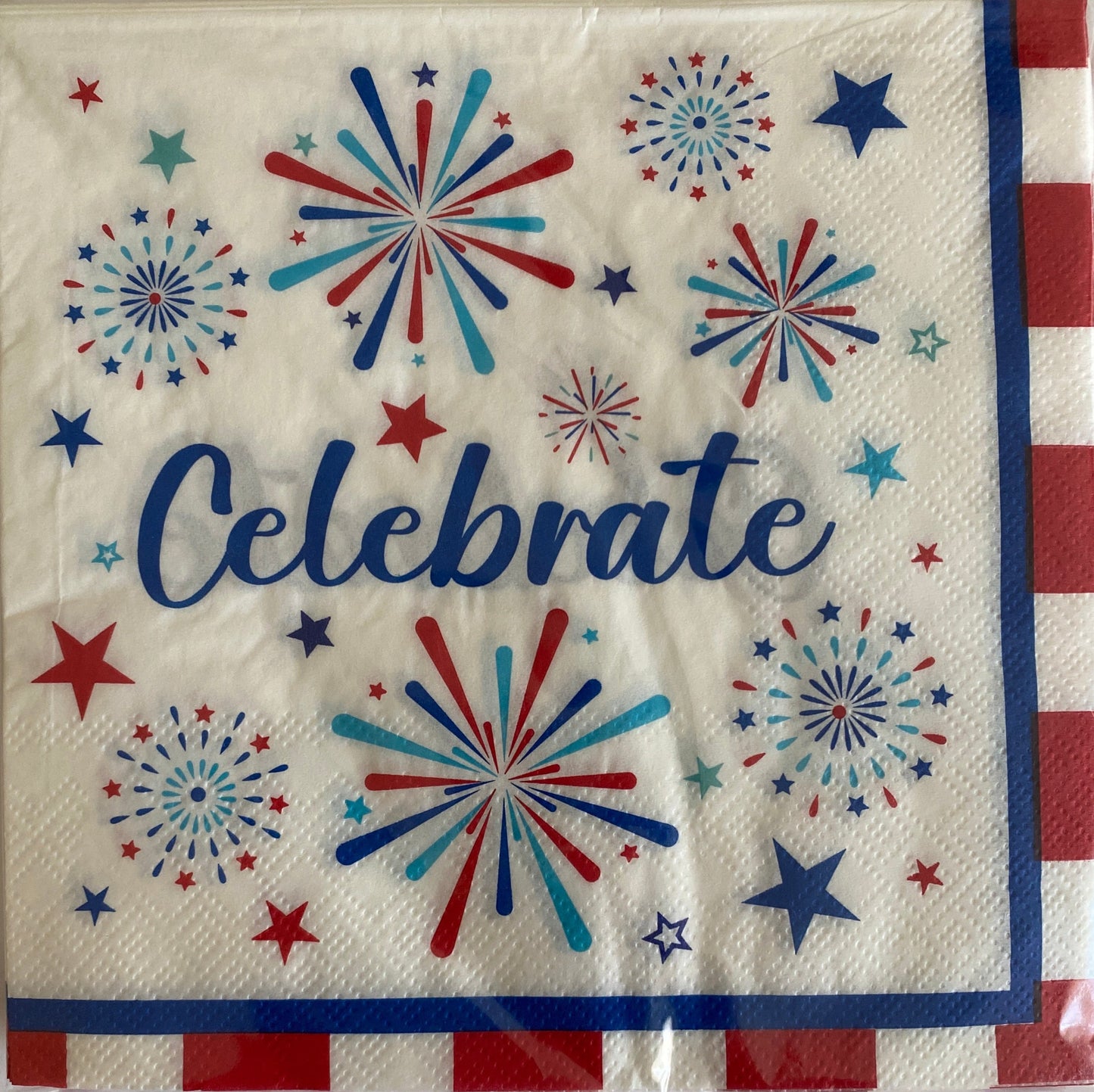 Stars and Stripes "Patriotic Pop" Luncheon Paper Napkins 20ct