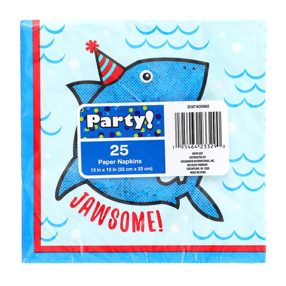 Shark Party Luncheon Paper Napkins 20ct