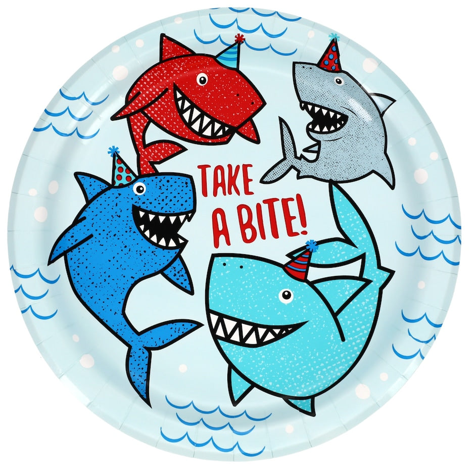 Shark Party Lunch Paper Plates 18ct