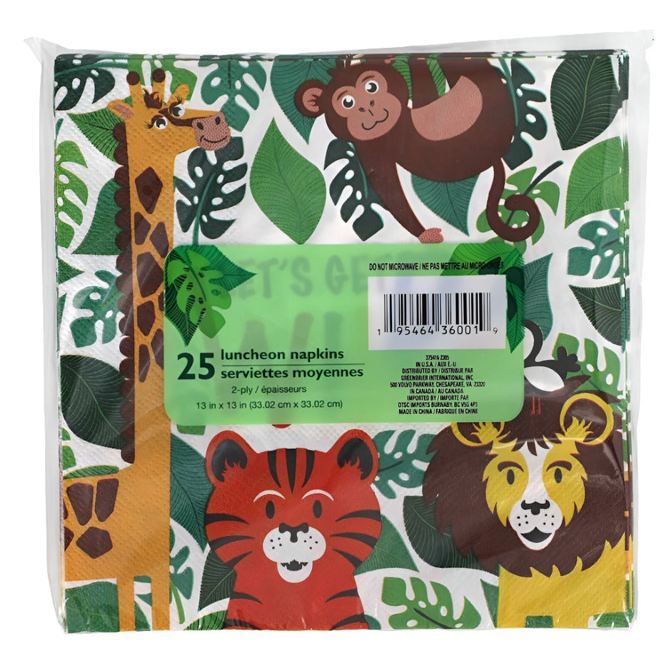 Jungle Theme Luncheon Paper Napkins 25ct