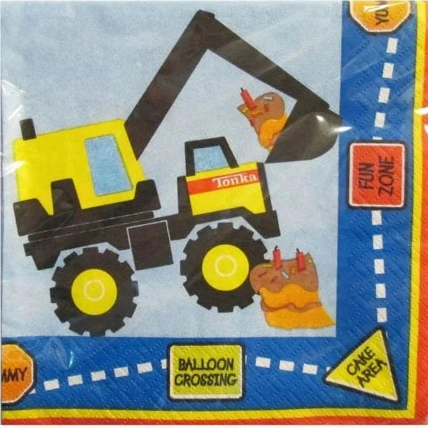 Tonka Construction Trucks Beverage Paper Napkins 12ct