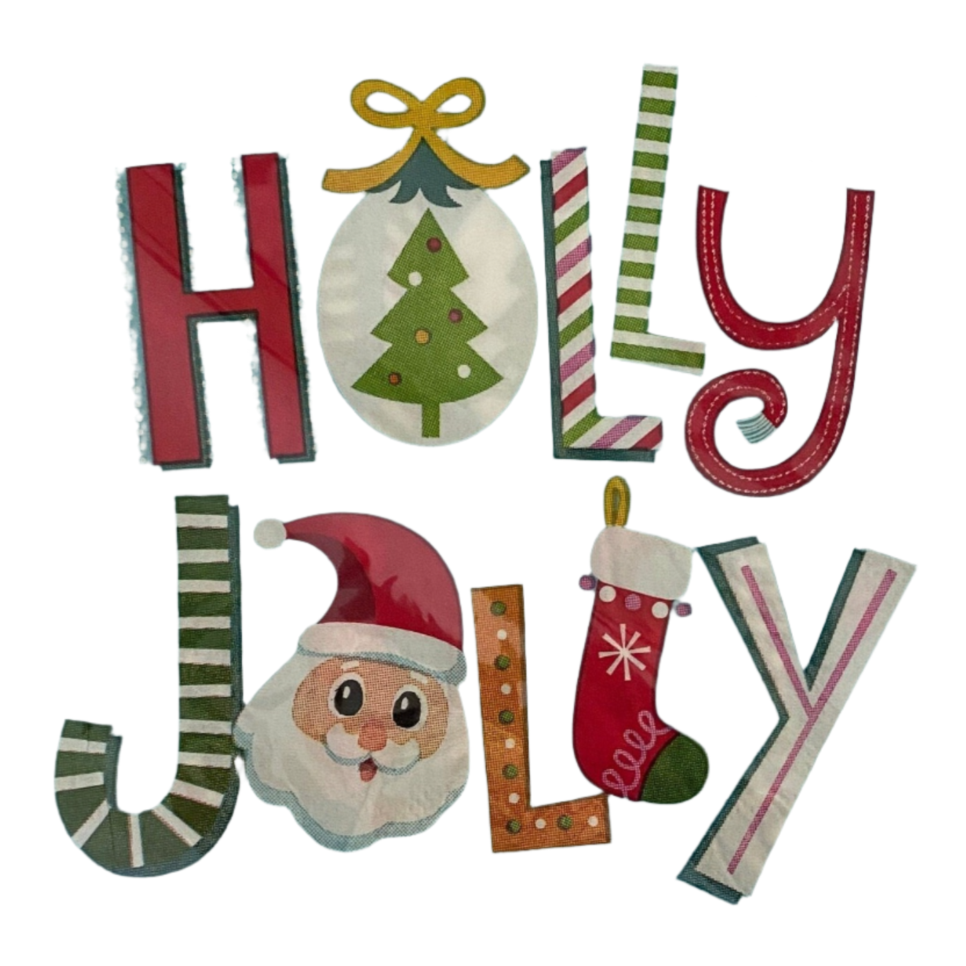 Happy Holidays "Holly Jolly Xmas" Luncheon Paper Napkins 20ct