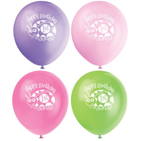 Ladybug Latex Balloons 8ct