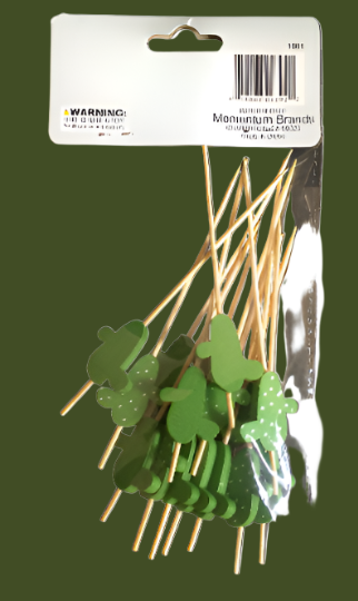 Hello Summer "Cactus" Wood Sticks Cocktail/Cupcake/Food Picks 16ct