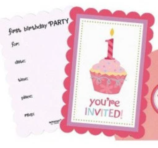 Sweet Lil' Cupcake Girl Invitations w/ Envelopes, Save the Date & Seals (20ct each)