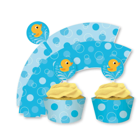 Rubber Duck Lil Quacks Cupcake Wrappers with Toppers Pack (12ct each)