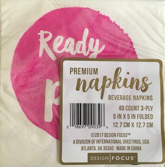 Pink Balloon (Ready to Pop!) Beverage Paper Napkins 3 Ply 40ct