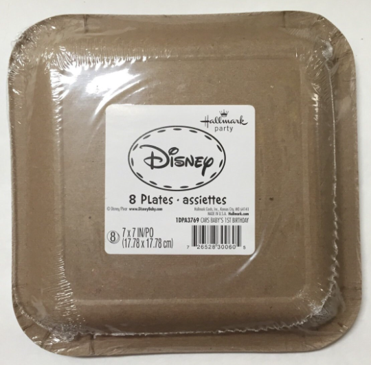 Disney Cars 1st Birthday Dessert Square Paper Plates 8ct