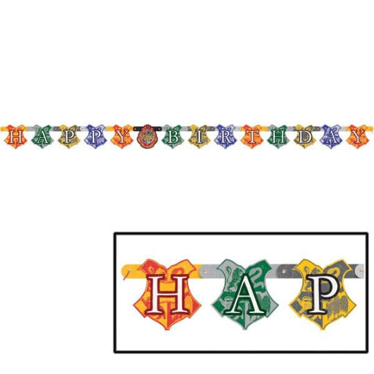 Harry Potter Hogwarts Houses Happy Birthday Jointed Banner 6ft