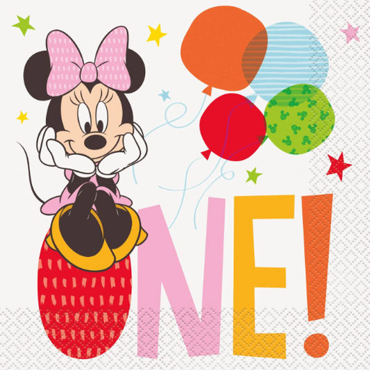 Minnie Mouse One Luncheon Paper Napkins 16ct