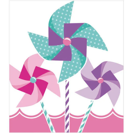 Turning One Pinwheel Girl Loot Bags 8ct