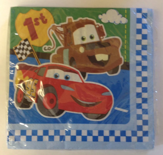 Disney Cars Baby's 1st Birthday Luncheon Paper Napkins 16ct