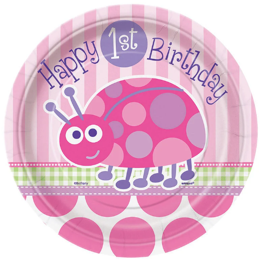 Ladybug Dessert Paper Plates 8ct