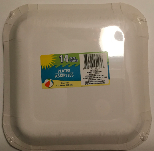 Summer Icons "Day at the Beach" Lunch Square Paper Plates 14ct