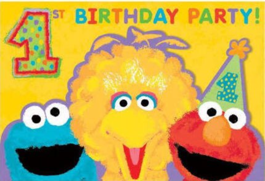 Sesame Street LaLa 1st Birthday Invitations w/ Envelopes, Save the Date & Seals (20ct each)