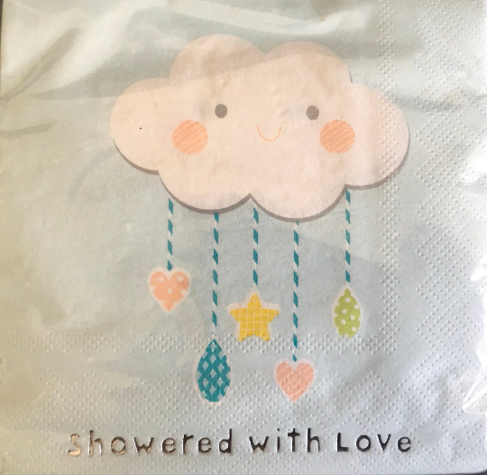 Sunshine and Clouds (Showered with Love) Beverage Paper Napkins 3 Ply 40ct