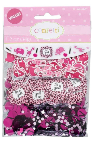 Sweet Safari Pink Baby Shower Confetti Value Pack (3 types)