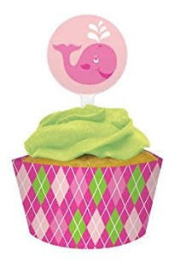 Ocean Preppy Girl Cupcake Wrappers with Toppers Pack (12ct each)