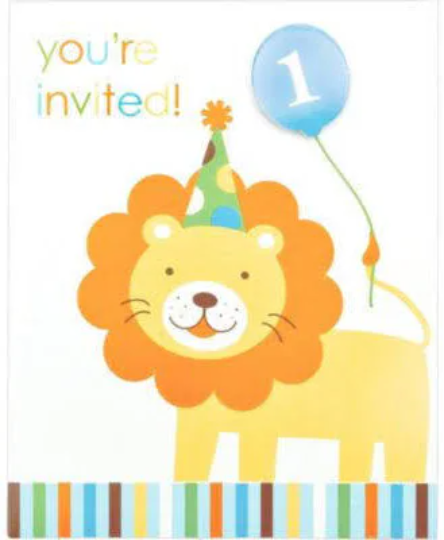 Sweet At One Invitations w/ Envelopes (8ct each)