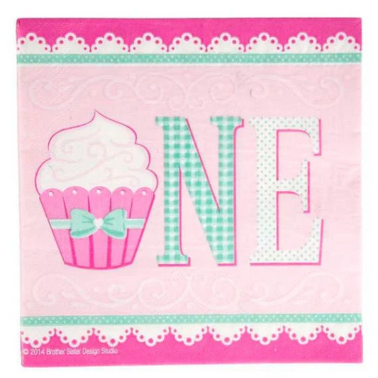 Cupcake One Luncheon Paper Napkins 25ct