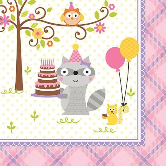 Happi Woodland Girl Luncheon Paper Napkins 16ct