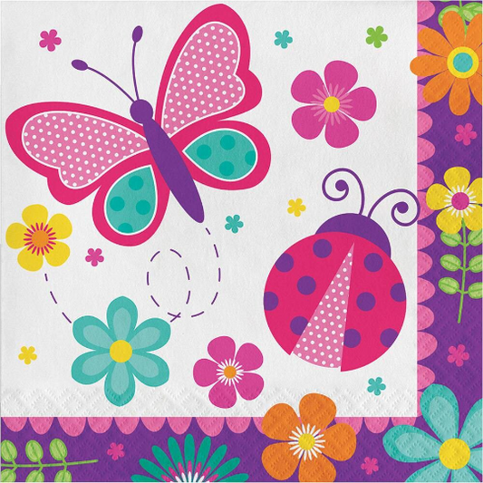 Butterfly Garden Luncheon Paper Napkins 16ct