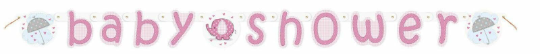 Umbrella Elephant Girl Baby Shower Jointed Banner 5ft