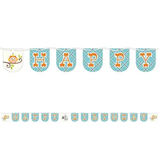 Happi Woodland Boy Happy Birthday Shaped Ribbon Banner 8ft