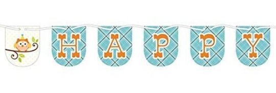 Happi Woodland Boy Happy Birthday Shaped Ribbon Banner 8ft