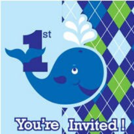 Ocean Preppy Boy Invitations w/ Envelopes (8ct each)