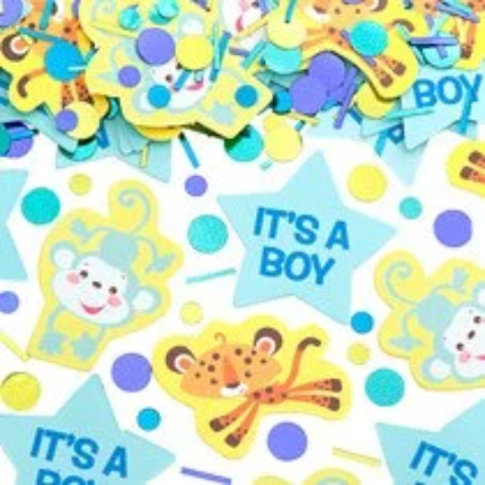 Fisher Price Animals of the Rainforest Boy Baby Shower Confetti Value Pack (3 types)