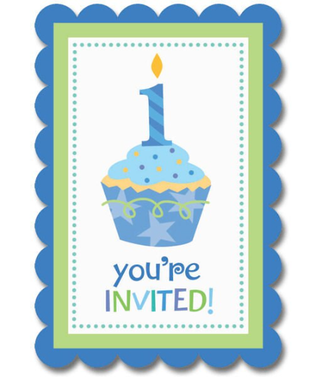 Sweet Lil' Cupcake Boy'' Invitations w/ Envelopes, Save the Date & Seals (20ct each)