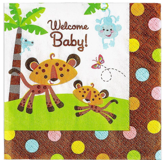 Fisher Price Animals of the Rainforest Luncheon Paper Napkins 16ct