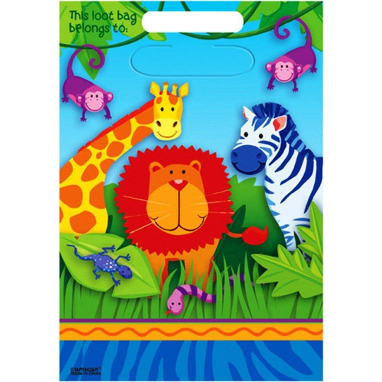 Jungle Animals Loot Bags 8ct