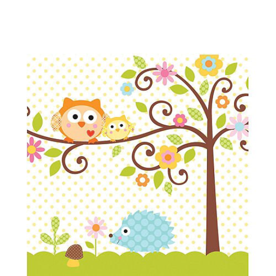 Happi Tree Sweet Baby Owl Luncheon Paper Napkins 16ct