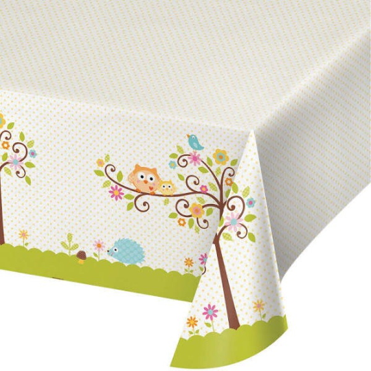 Happi Tree Sweet Baby Owl Plastic Table Cover