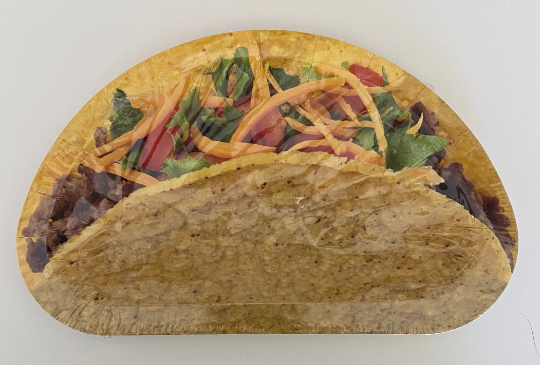 Let’s Fiesta! ''Taco'' Shaped Salad/Dessert Paper Plates 12ct