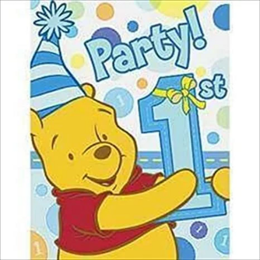 Winnie the Pooh 1st Birthday Invitations w/ Envelopes (8ct each)