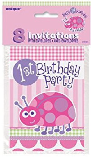 Ladybug Invitations w/ Envelopes (8ct each)