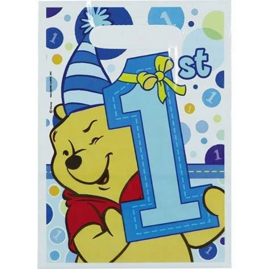 Winnie the Pooh Boy's 1st Birthday Loot Bags 8ct