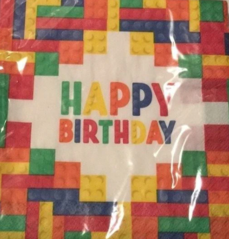 Lego Building Blocks Luncheon Paper Napkins 20ct