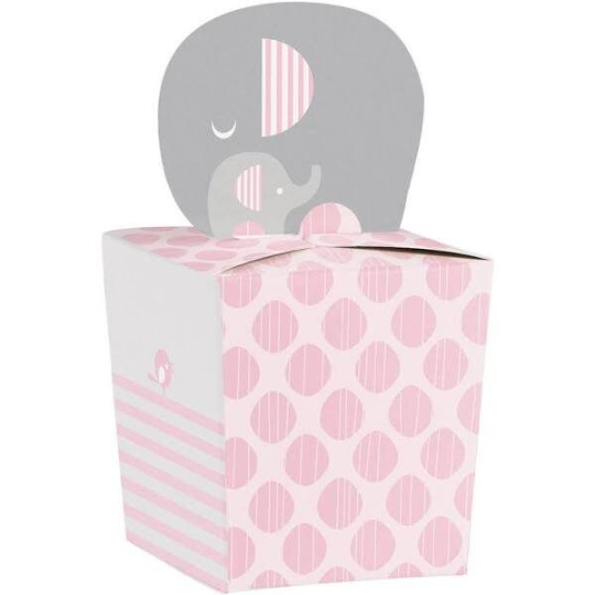 Pink Baby Elephant Little Peanut Mini Favor Boxes 8ct